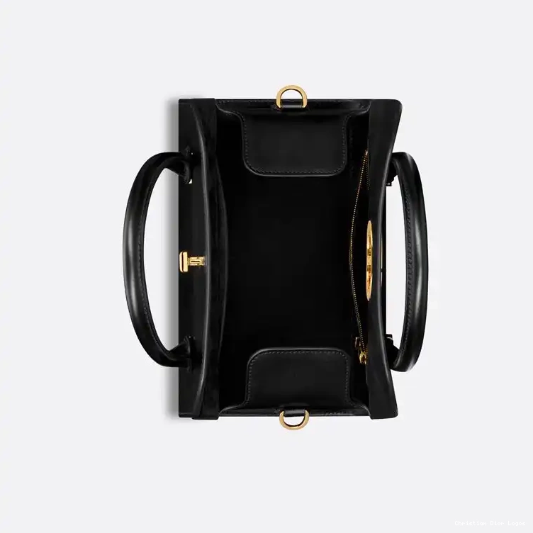 Cheap Dior Bag Calfskin Box Boston Medium Black 0327 Luxury